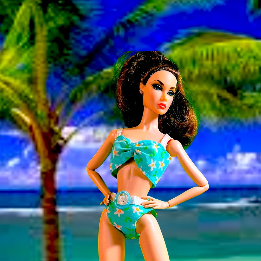 Vintage Barbie/Poppy Parker swimsuit / high-waist bikini